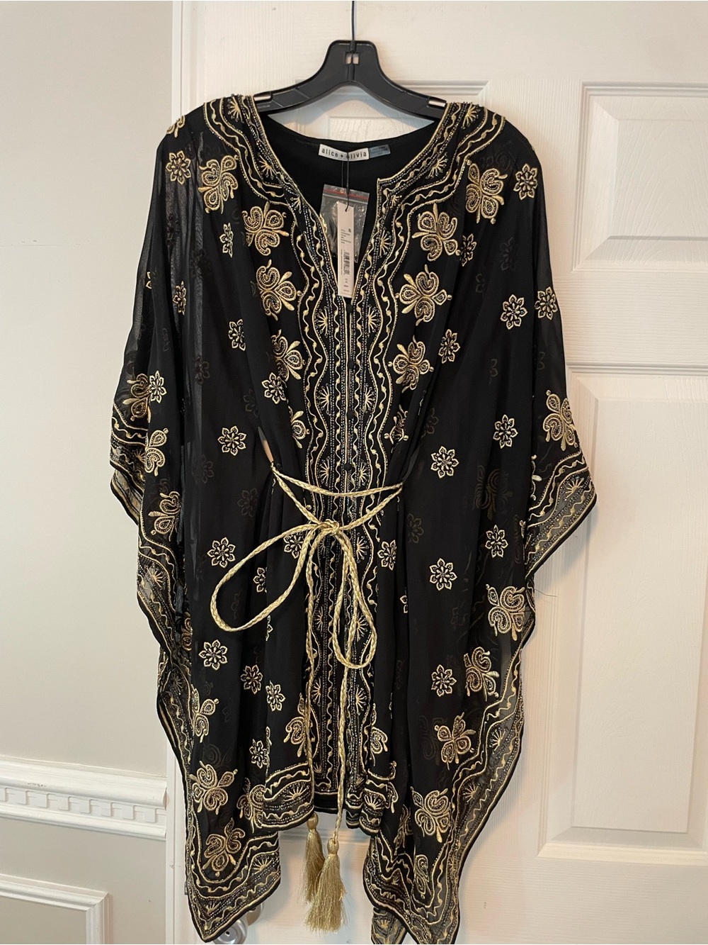 Alice + Olivia Black Tunic with Gold Embellishment - Picture 2 of 10
